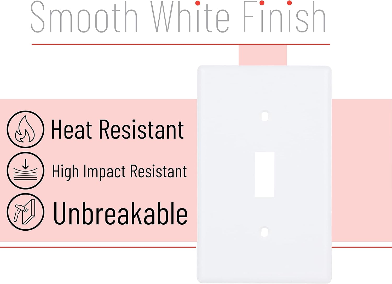Bates- Light Switch Cover, Switch Plate Covers, Pack of 10, Single Light Switch V1258-DP02-A-1241