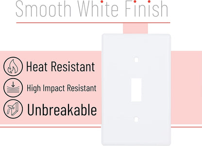 Bates- Light Switch Cover, Switch Plate Covers, Pack of 10, Single Light Switch V1258-DP02-A-1241