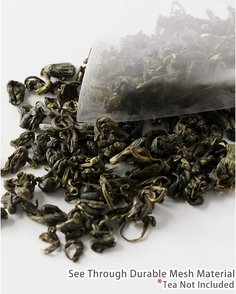 50 Pcs Tea Filter Bags Disposable Tea Bags for Loose Tea Herb Spice Empty Mesh Small Drawstring Seal Infuser V1258-DP02-A-1245