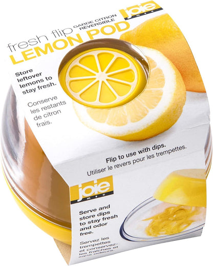 Fresh Flip Pod Lemon Storage Container, Keeps Leftover Half Flavorful and Firm in Fridge, Reusable Kitchen V1258-DP02-A-1246