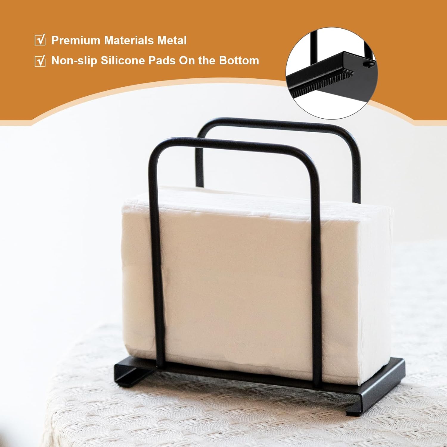 Napkin Holder, Modern Standing Paper Napkin Holders for Kitchen Dining Table, Metal Napkin Storage for All V1258-DP02-A-1251