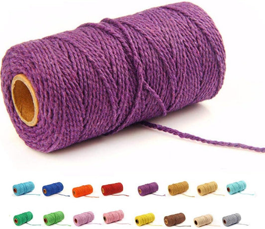 (109 Yards/1.5mm/35 Colors Optional) Cotton Baker Twine DIY Craft Macrame Natural Cotton Rope Craft Making V1258-DP02-A-1255
