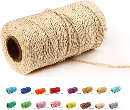 (109 Yards/1.5mm/35 Colors Optional) 109 DIY Macrame Cord Craft Macrame Cotton Baker Twine Craft Making V1258-DP02-A-1258