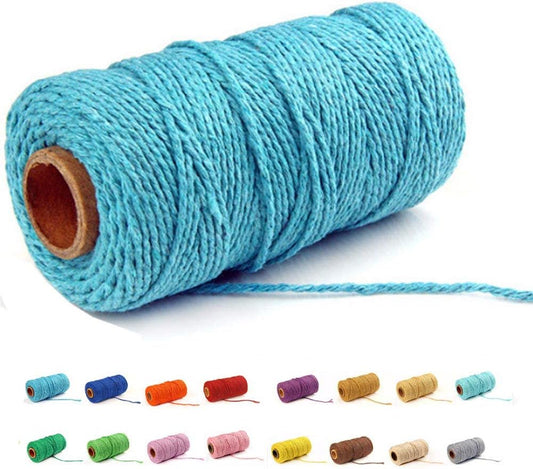 (100 Yards/1.5mm/35 Colors Optional) Cotton Baker Twine DIY Craft Macrame Natural Cotton Rope Craft Making V1258-DP02-A-1260