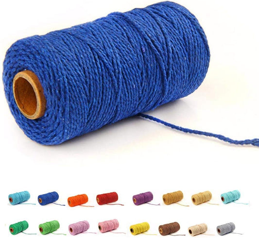 (109 Yards/1.5mm/35 Colors Optional) Cotton Baker Twine DIY Craft Macrame Natural Cotton Rope Craft Making V1258-DP02-A-1262