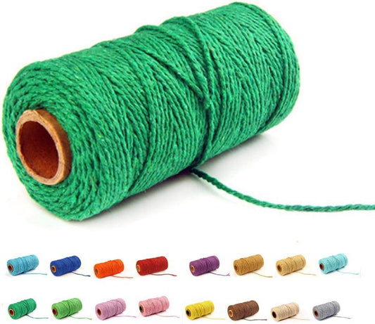 (109 Yards/1.5mm/35 Colors Optional) Cotton Baker Twine DIY Craft Macrame Natural Cotton Rope Craft Making V1258-DP02-A-1263