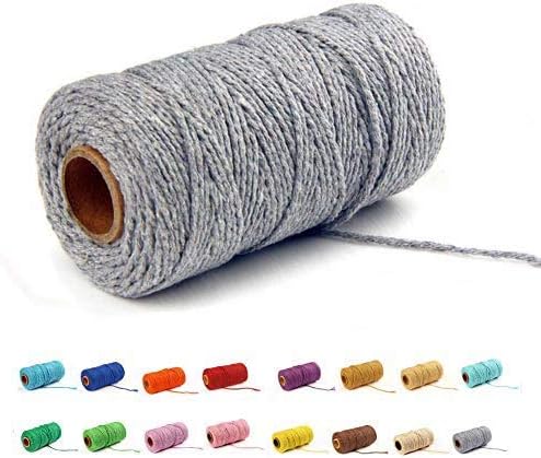 (100 Yards/1.5mm/19 Colors Optional) Cotton Baker Twine DIY Craft Macrame Natural Cotton Rope Craft Making V1258-DP02-A-1264