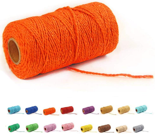 (100 Yards/1.5mm/35 Colors Optional) Cotton Baker Twine DIY Craft Macrame Natural Cotton Rope Craft Making V1258-DP02-A-1266