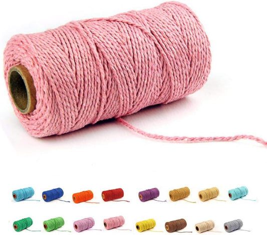 (109 Yards/1.5mm/35 Colors Optional) Cotton Baker Twine DIY Craft Macrame Natural Cotton Rope Craft Making V1258-DP02-A-1267
