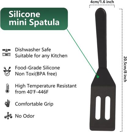 [2 Pack] Small Spatula for Nonstick Cookware Mini Spatulas for kitchen Use,Heat-Resistant Silicone Thin V1258-DP02-A-1277