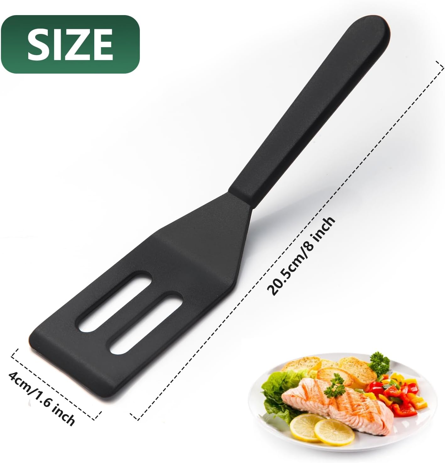 [2 Pack] Small Spatula for Nonstick Cookware Mini Spatulas for kitchen Use,Heat-Resistant Silicone Thin V1258-DP02-A-1277
