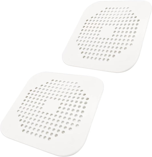 Square Drain Cover for Shower 5.7-inch TPR Drain Hair Catcher Flat Silicone Plug for Bathroom and Kitchen V1258-DP02-A-1283