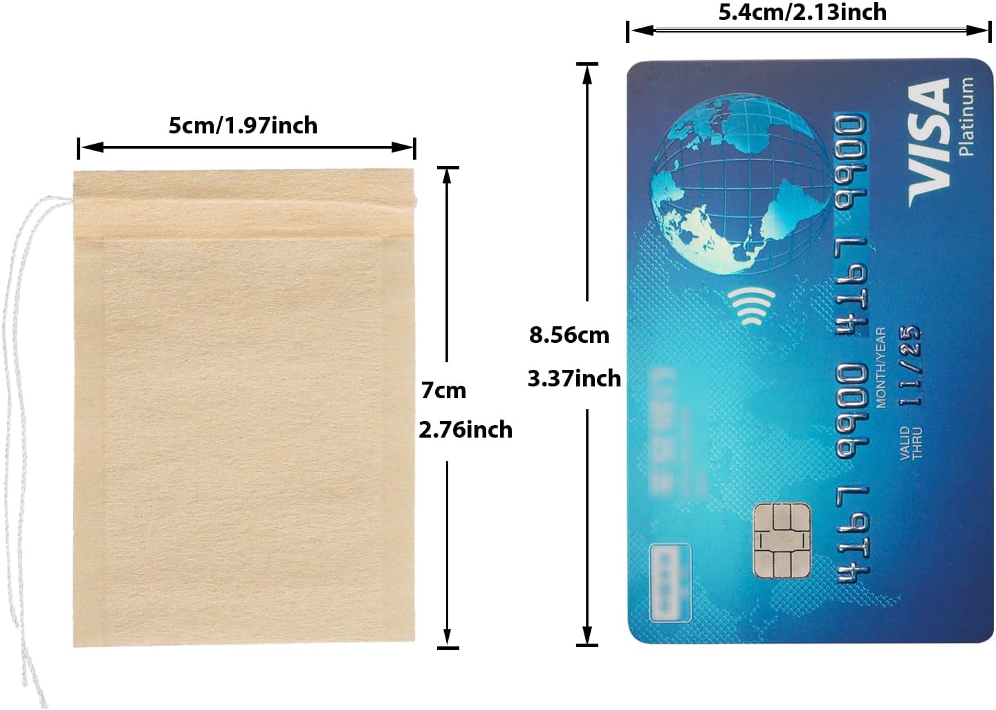 100pcs Disposable Tea Bags for Loose Tea, Small Empty Tea Bag with Wood Pulp Material, Unbleached Tea Filter V1258-DP02-A-1285