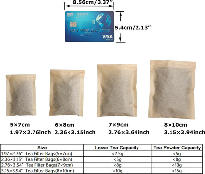 100pcs Disposable Tea Bags for Loose Tea, Small Empty Tea Bag with Wood Pulp Material, Unbleached Tea Filter V1258-DP02-A-1285