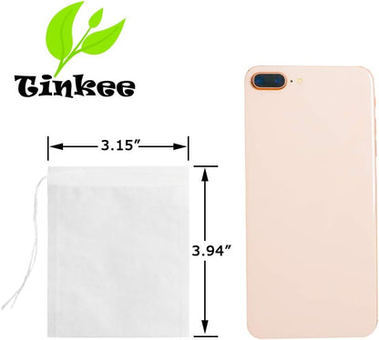 Tea Filter bags, safe and natural material, disposable tea infuser, empty tea bag with drawstring for loose V1258-DP02-A-1288
