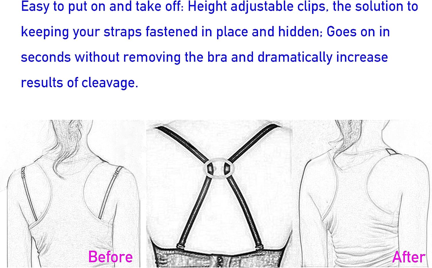 Bra Strap Clips for Racerback, Anti-Slip Buckles Conceal Straps, Racer Back Conceal Straps V1258-DP02-A-1292