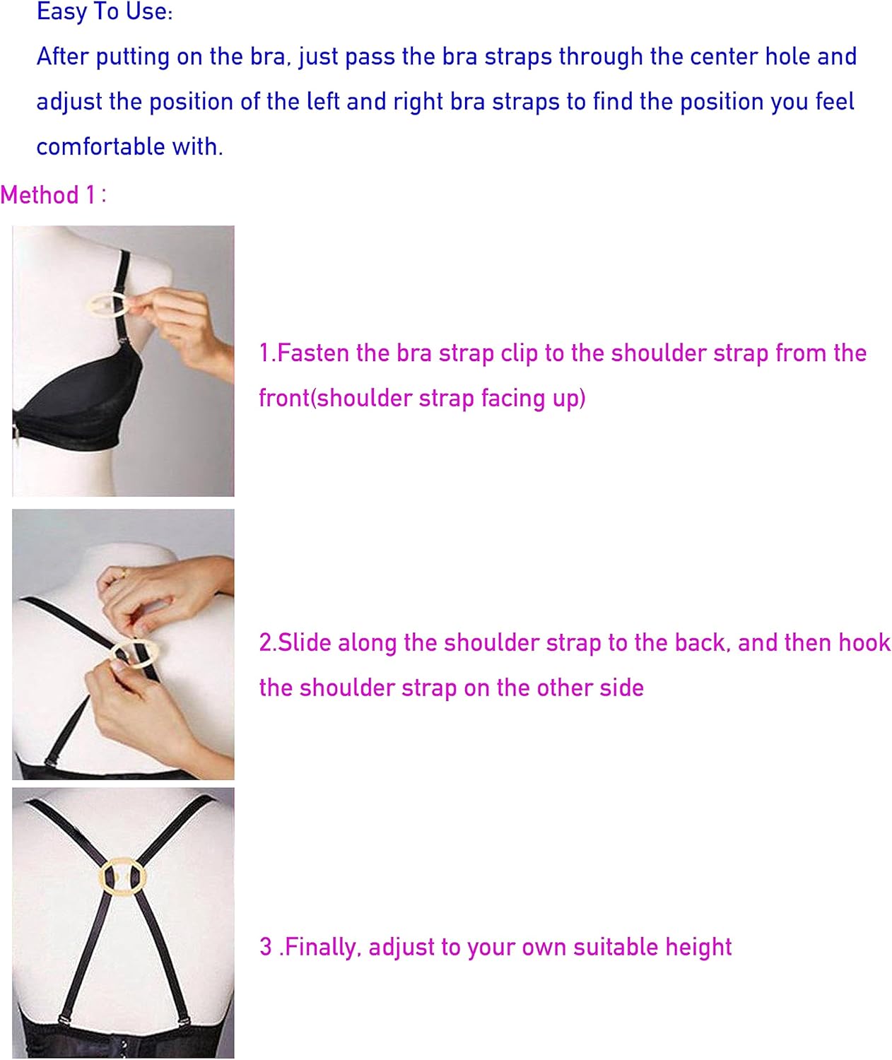 Bra Strap Clips for Racerback, Anti-Slip Buckles Conceal Straps, Racer Back Conceal Straps V1258-DP02-A-1292