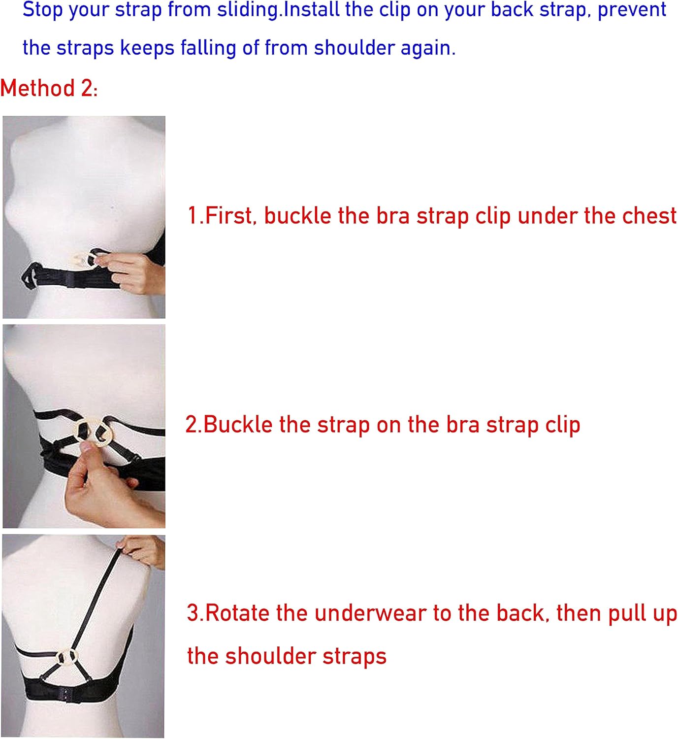 Bra Strap Clips for Racerback, Anti-Slip Buckles Conceal Straps, Racer Back Conceal Straps V1258-DP02-A-1292