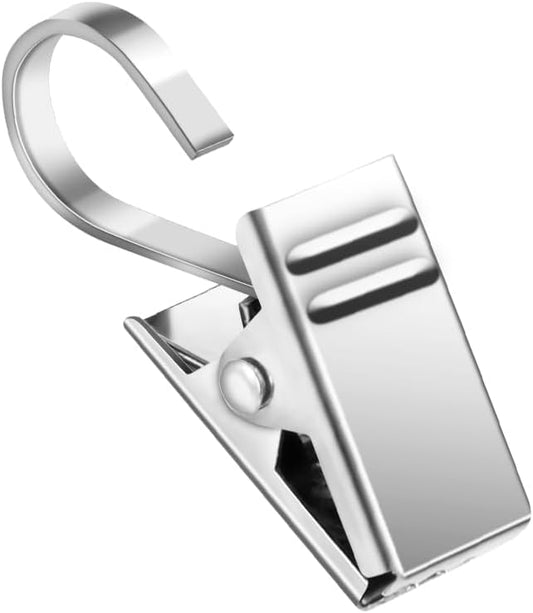25 Pack Curtain Clips for Hanging Curtain Hooks, Stainless Steel Curtain Hooks with Clips, Small Hooks Clips V1258-DP02-A-1293