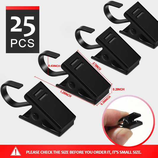 25 Pcs Small Curtain Hooks for Drapes, Curtain Clips for Hanging Hooks for Drapes Bows Hat, Curtain Rod V1258-DP02-A-1294