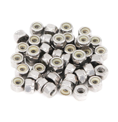 50pcs 1/4-20 Inch Nylon Inserted Self Locking Nuts - 304 Stainless Steel, 1/4" Nylock Nuts for Furniture, V1258-DP02-A-1299