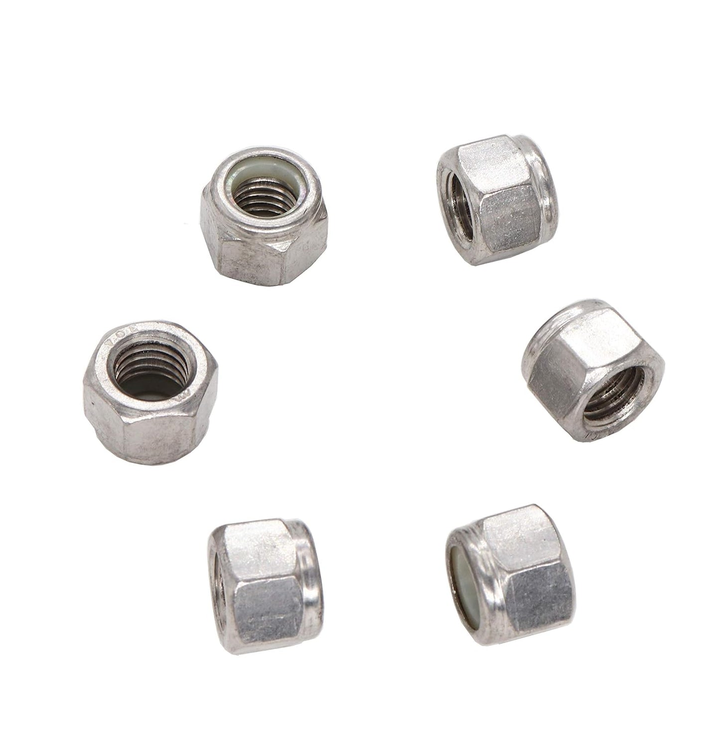 50pcs 1/4-20 Inch Nylon Inserted Self Locking Nuts - 304 Stainless Steel, 1/4" Nylock Nuts for Furniture, V1258-DP02-A-1299