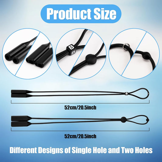 6Pcs Adjustable Glasses Straps Silicone Sport Sunglasses Holder Retainer Cord Around Neck Eyewear Accessories V1258-DP02-A-13