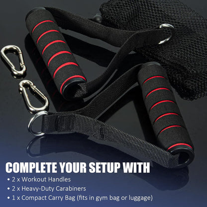 2 Pack Upgraded Exercise Handles, Gym Handle Equipment for Cable Machine Attachments, Strength Training V1258-DP02-A-1301