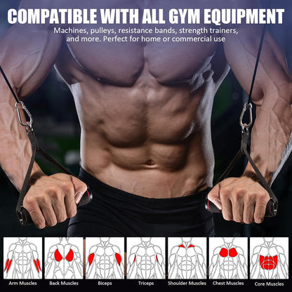2 Pack Upgraded Exercise Handles, Gym Handle Equipment for Cable Machine Attachments, Strength Training V1258-DP02-A-1301