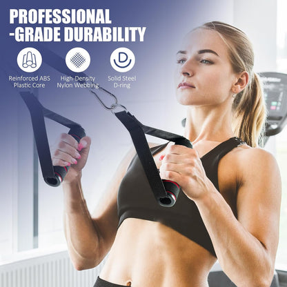 2 Pack Upgraded Exercise Handles, Gym Handle Equipment for Cable Machine Attachments, Strength Training V1258-DP02-A-1301