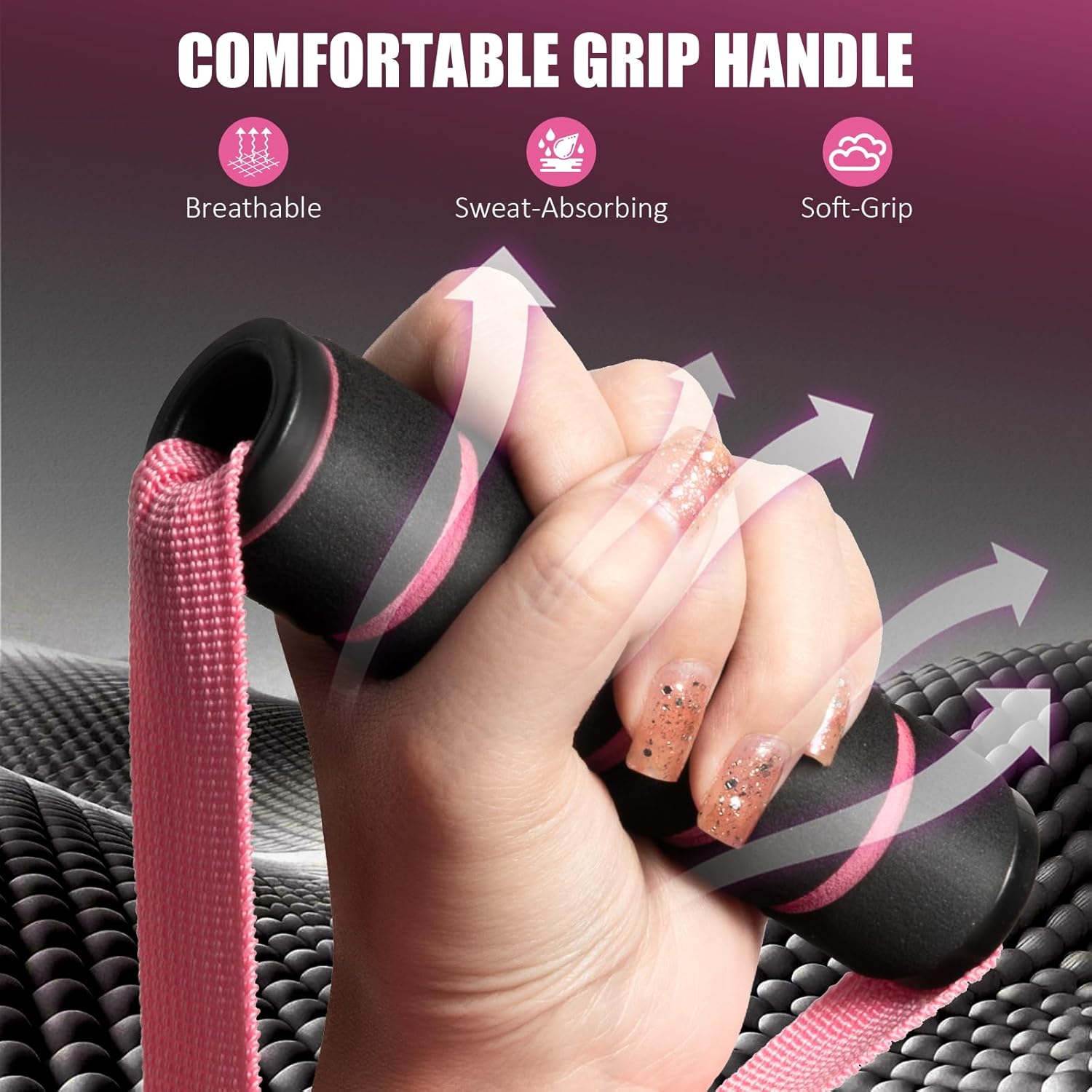 2 Pack Upgraded Exercise Handles, Gym Handle Equipment for Cable Machine Attachments, Strength Training V1258-DP02-A-1302