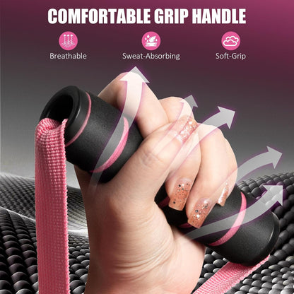 2 Pack Upgraded Exercise Handles, Gym Handle Equipment for Cable Machine Attachments, Strength Training V1258-DP02-A-1302