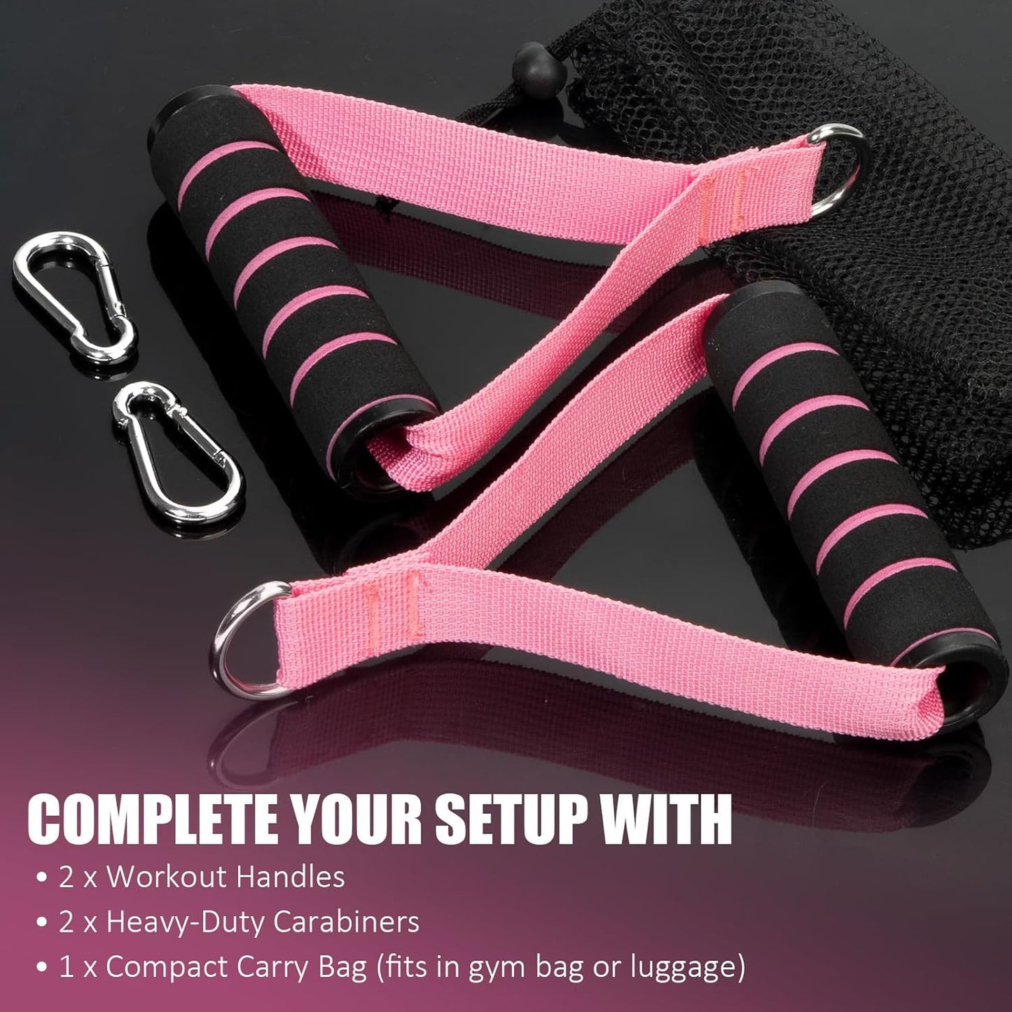 2 Pack Upgraded Exercise Handles, Gym Handle Equipment for Cable Machine Attachments, Strength Training V1258-DP02-A-1302