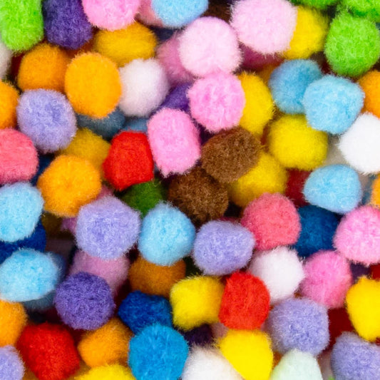 800 Pcs Small Pom Poms for Crafts - Craft Pompoms Balls,pompones para llaveros,Assorted Bright Color Bulk V1258-DP02-A-1305