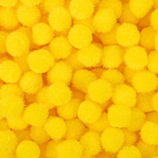 Bright Yellow Pom Poms - 800pcs Soft Fluffy Balls pompones para llaveros for DIY Projects,Crafts,Party Decor, V1258-DP02-A-1309