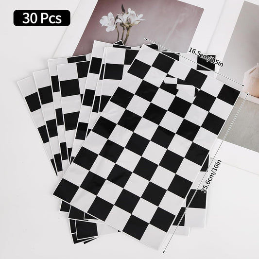 30Pcs Race Car Party Favors Bag Goodie bags Racing in Speed Party Decorations Soccer Theme Black and White V1258-DP02-A-1316