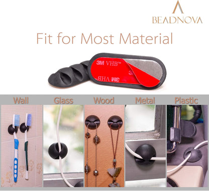 Cable Clips Cord Organizer Cable Management Wire Cord Holder 1 Slots Adhesive Wire Holder for Car Charging V1258-DP02-A-132