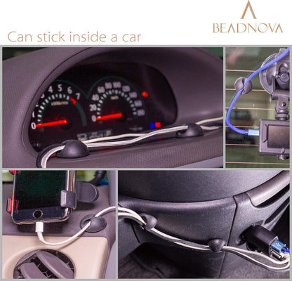 Cable Clips Cord Organizer Cable Management Wire Cord Holder 1 Slots Adhesive Wire Holder for Car Charging V1258-DP02-A-132