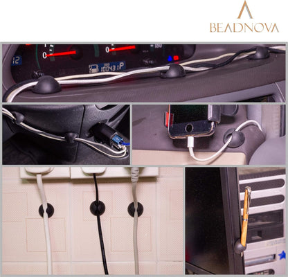 Cable Clips Cord Organizer Cable Management Wire Cord Holder 1 Slots Adhesive Wire Holder for Car Charging V1258-DP02-A-132