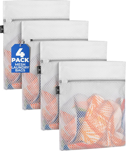 Mesh Laundry Bag - 4 Pack Zippered Honeycomb Net for Delicates - Delicates Wash Bags for Lingerie, Socks & V1258-DP02-A-1320