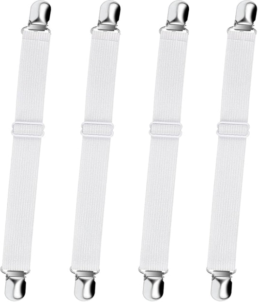 Bed Sheet Straps, Adjustable Elastic Fitted Sheet Corner Holders Straps to Stay in Place, Non-Slip Fasteners V1258-DP02-A-1327