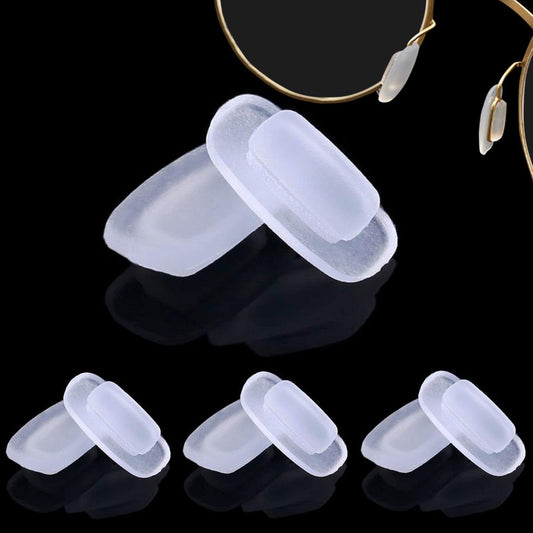 Eyeglass Nose Pads 4 Pair of Replacement Square Premium Grade Soft Silicone - Rectangle Shaped Slide/Push-in V1258-DP02-A-1331