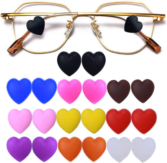 Eyeglasses Ear Grip Heart-Shaped Silicone Retainers Soft Ear Hooks Anti-Slip Holder Eyeglasses Stopper V1258-DP02-A-1332