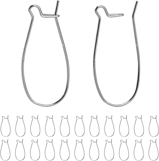Ear Wire Hooks 60pcs Stainless Steel Kidney Earring Hook Wire Ear Findings for Earring Making Jewelry Making V1258-DP02-A-134