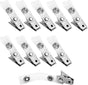 10 Pcs Metal Badge Clips with Transparent PVC Straps, Secure Name Tag Clips for ID Cards and Badge Holders V1258-DP02-A-1355