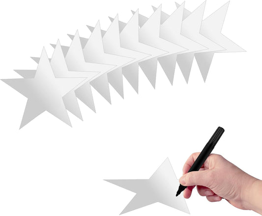 30 Pcs Silver Star Cutouts - Double Printed Paper Stars Decoration - 5.9 Inches - Perfect for Wedding & Party V1258-DP02-A-1365
