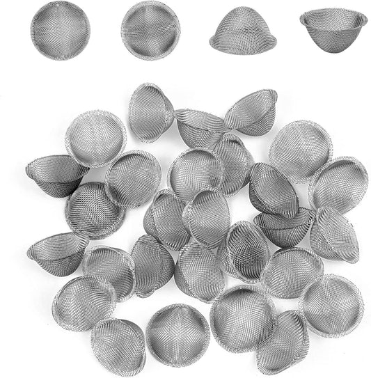 50 Pieces 0.75 Inch Pipe Screens, Stainless Steel Mesh Clean Screens with Tapered Design - Mini Metal Clean V1258-DP02-A-1367