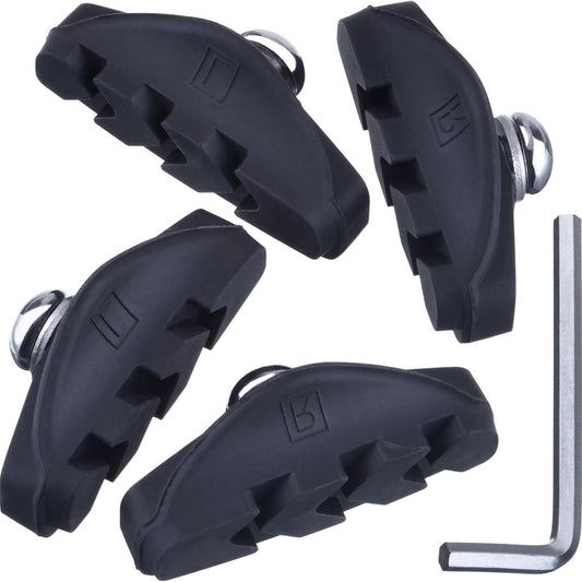 2 Pairs (4 Pieces) Bike Brake Pads, Rubber V-Brake Pads for Mountain & Road Bicycle,Quiet & Non-Skid Cycling V1258-DP02-A-1375