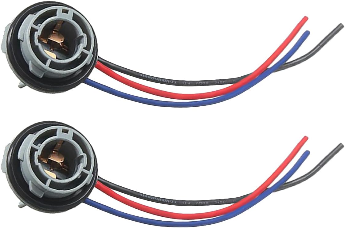 2PCS 1157 LED Bulb Socket Plug, Waterproof Turn Signal Brake Light Tail Light Socket Harness, Base Plug V1258-DP02-A-1379