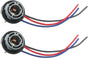 2PCS 1157 LED Bulb Socket Plug, Waterproof Turn Signal Brake Light Tail Light Socket Harness, Base Plug V1258-DP02-A-1379